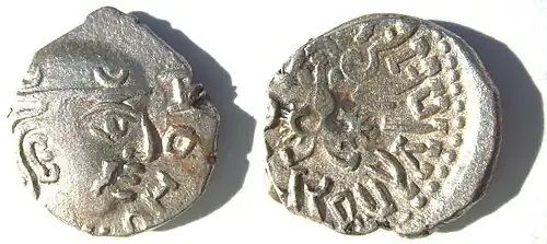 Coin of Gupta ruler Kumaragupta I (r.414–455) (Western territories).[98]