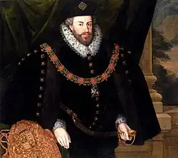 Sir Christopher Hatton in Lord Chancellor attire