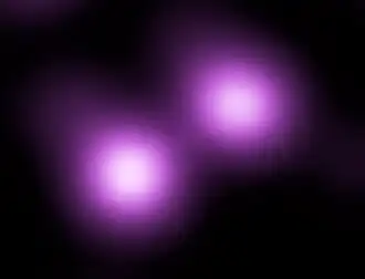 SN 2006gy (upper right) and parent galaxy NGC 1260