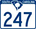 South Carolina Highway 247 marker