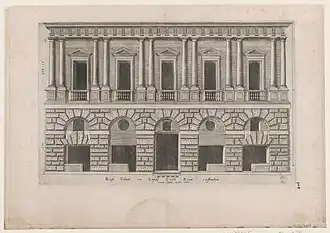 Palazzo Caprini in the engraving by Antoine Lafréry