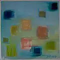 Squares, 90 x 90&nbsp;cm. Currently situated in a private collection in Denmark.