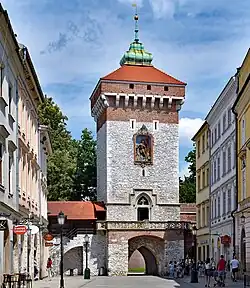 St. Florian's Gate at the northernmost end of the street