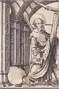 St Andrew, Design for a Stained Glass Window, by Hans Holbein the Younger (c. 1519)