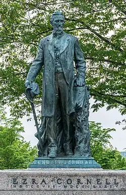 Statue of Ezra Cornell by MacNeil, who Malin assisted.