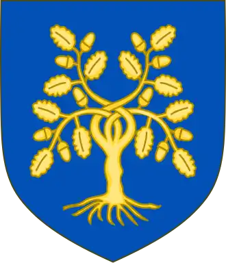 Coat of Arms of the family "della Rovere", Princes of Urbino, through their association with the powerful "Montefeltro" Ducal family since 1503 also