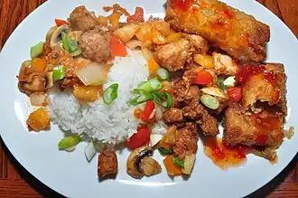 With spring rolls