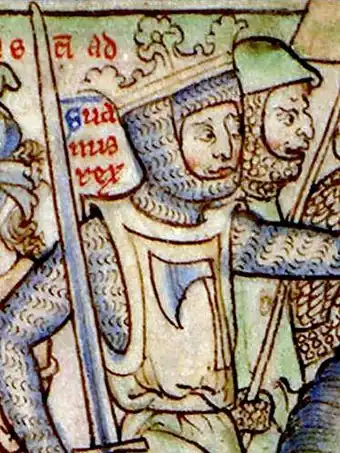Sweyn Forkbeard, from an architectural element in the Swansea Guildhall, Swansea, Wales