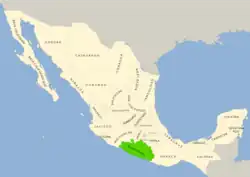 Symphyotrichum hintonii distribution map: Mexico — Guerrero.