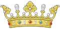 Coronet of counts on helm and shield.