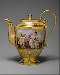 Teapot (théière Asselin), part of a breakfast service (déjeuner); 1813; hard-paste porcelain; height (with handle): 20.5&nbsp;cm; Metropolitan Museum of Art (New York City)