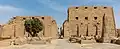 View of the first pylon of the temple of Amun-Re at Karnak