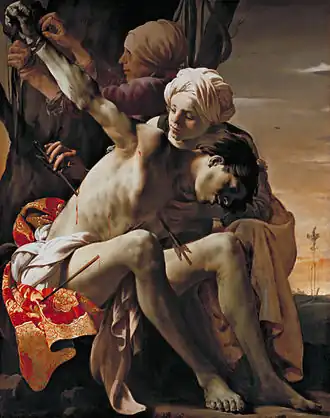 Saint Sebastian Tended by Irene (1625), 149 x 119.4&nbsp;cm, Allen Memorial Art Museum, Oberlin