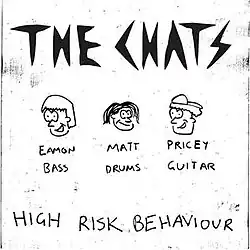 The band's lineup, album name and band name is shown amidst a white background, with avatars illustrating the band.