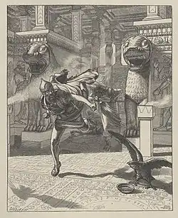 Engraving of The Flight of Adrammelech