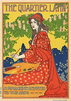 The Quartier Latin: a magazine devoted to the arts. Advertising poster c. 1895