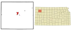 Location within Thomas County and Kansas