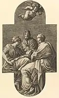 Three Muses and a Gesturing Putto