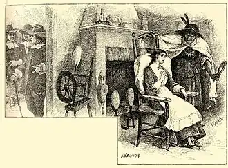 Tituba and Mary Walcott, illustration by John W. Ehninger, to accompany the play "Giles Corey of the Salem Farms" by Henry Wadsworth Longfellow, in The Complete Poetical Works of Henry Wadsworth Longfellow, Boston, Houghton, 1902
