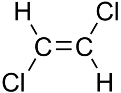 Skeletal formula of trans-1,2-dichloroethene