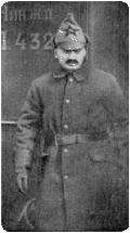 Leon Trotsky wearing a budenovka during the Russian Civil War.