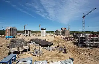 Construction of residential buildings in summer 2015