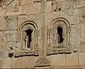 Windows on the western exterior facade.