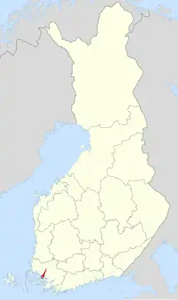 Location of Turku in Finland