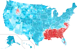 County swing from 1960 to 1964