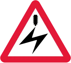 Electrified overhead cable ahead