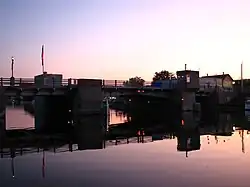 The drawbridge that carries US 23 across the Cheboygan River