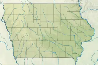 Location of Lost Island Lake in Iowa, USA.