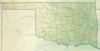 Map showing the location of Wichita Mountains Wildlife Refuge