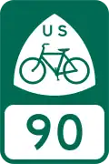U.S. Bicycle Route 90 marker
