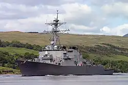 Arleigh Burke leaving HMNB Clyde on 6 June 2005