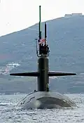 Newport News departing Souda Bay, Greece, 2004