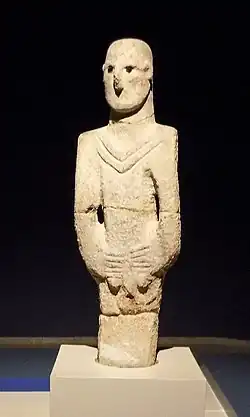 The Urfa Man c. 9000&nbsp;BCE.[15][16][17] Şanlıurfa Archaeology and Mosaic Museum.