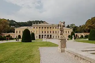 View of Villa Olmo from the garden