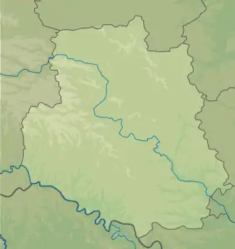 Map showing the location of Karmeliukove Podillia