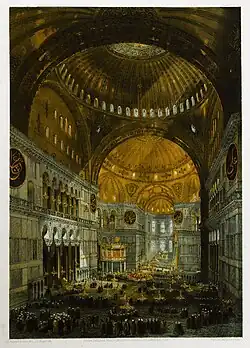 Nave and apse after restoration, facing east