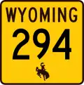 Wyoming Highway 294 marker