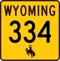 Wyoming Highway 334 marker