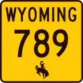 Wyoming Highway 789 marker