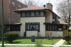 The house's exterior as seen from Central Avenue