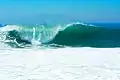 The Wedge: a popular destination for skimboarding, surfing, bodyboarding and bodysurfing is at the end of the Balboa Peninsula, Newport Beach.
