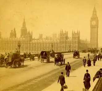 Image 34The Houses of Parliament from Westminster Bridge in the early 1890s (from History of London)