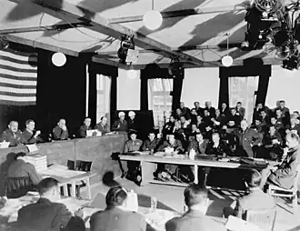 Friedrich Wetzel (right) during his testimony on 29&nbsp;November 1945