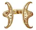 Gold bracelet from Biia, Alba County, c. 1600 BC (from pre-WWI book plate)[1]