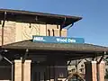 The west entrance of the Wood Dale Metra station.