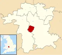 City of Worcester, shown within Worcestershire